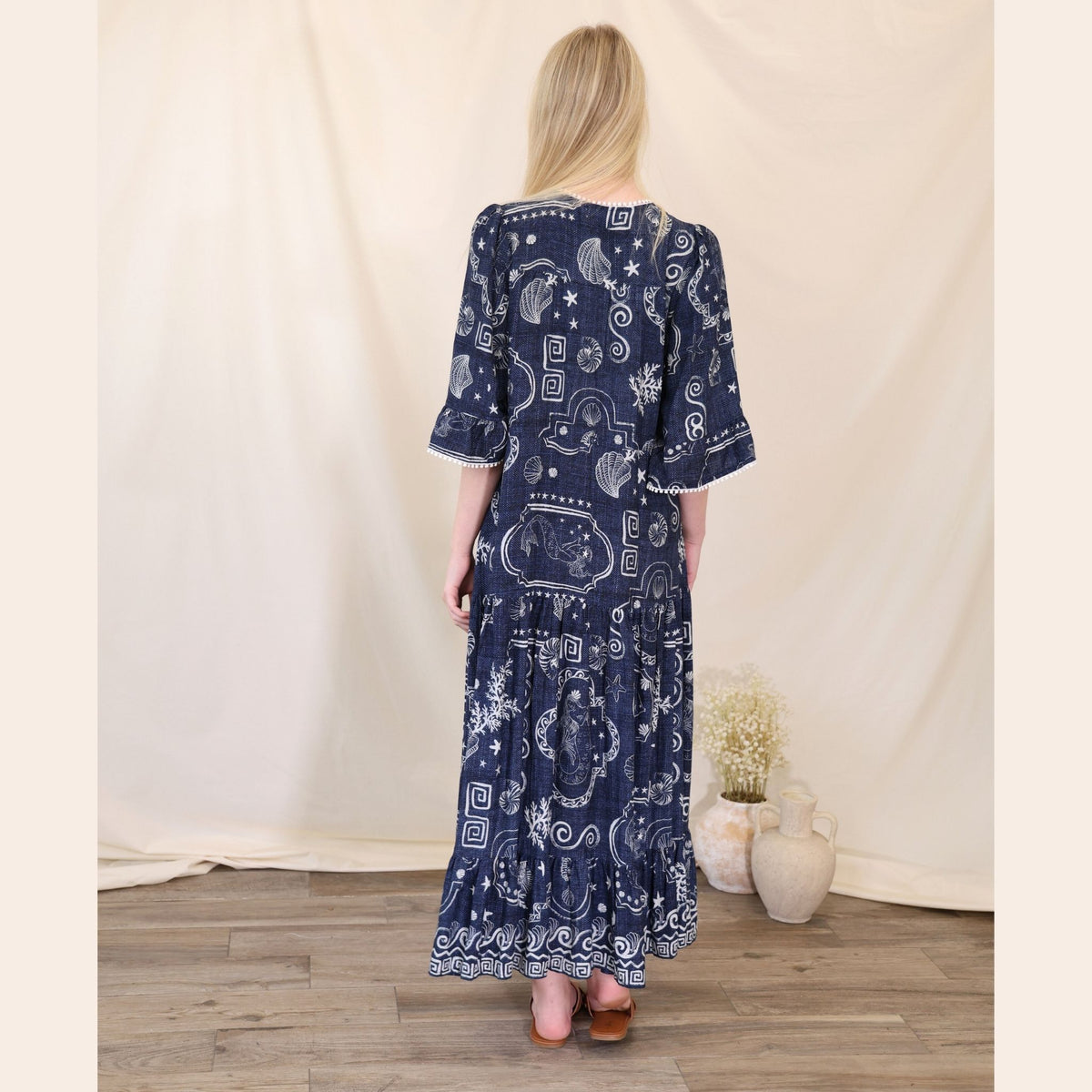 Navy Sea Breeze Tassel Dress