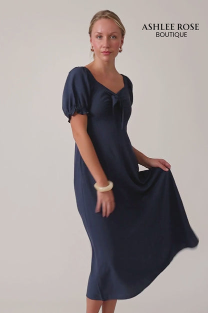 Midnight Bloom Dress- Blue