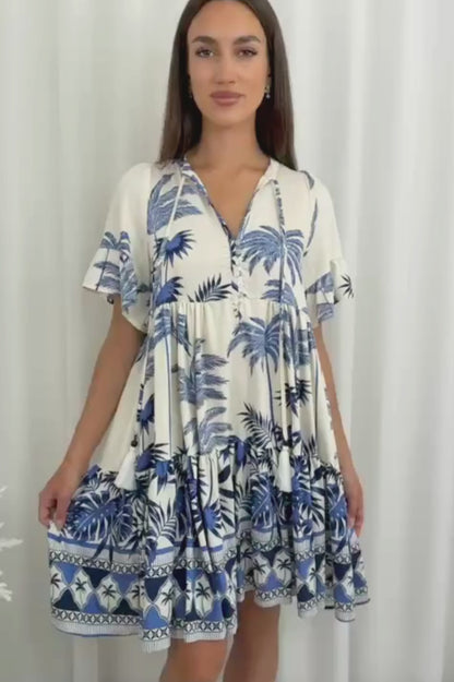 Blue Palms Dress