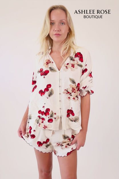 Cherry Picnic Button Shirt