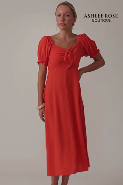 Midnight Bloom Dress- Orange