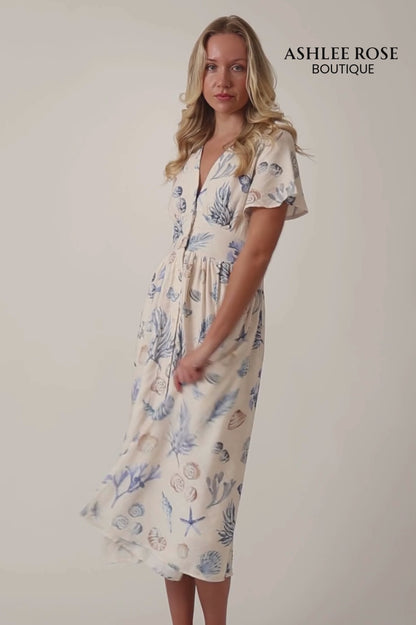 Seashell Breeze Midi Dress