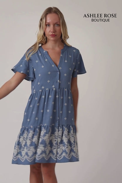 Lila Embroidered Dress