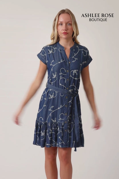 Sunlit Vine Button Dress