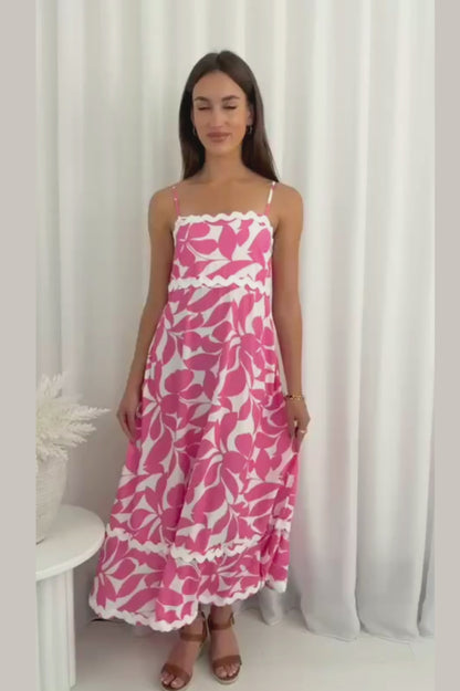 Flamingo Bloom Maxi Dress
