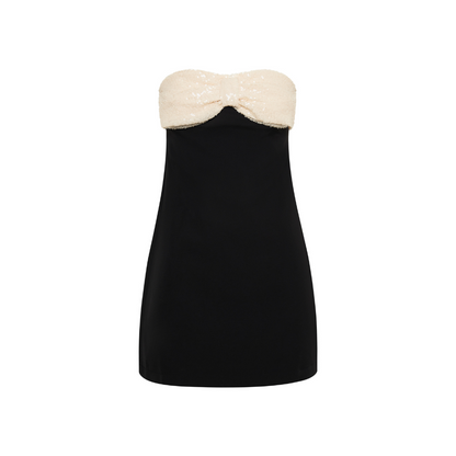 Lucilla - Black with Champagne Bow